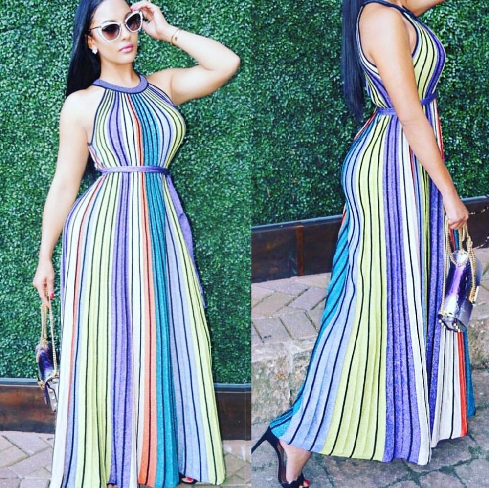 Multicolored Striped Maxi